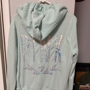 Victoria's Secret Light Green Sequin Hoodie